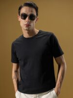 Solid plain black T-shirt 100% cotton